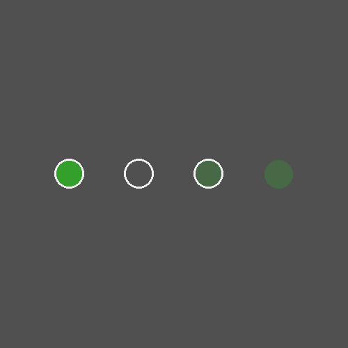 Picture of four circles with different styles.