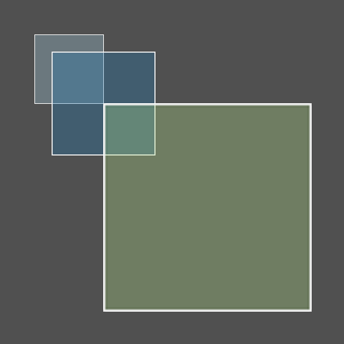 Picture of three squares with zooming.
